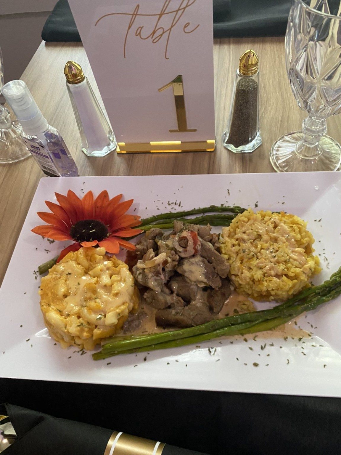 Colorful plated meal with vegetables