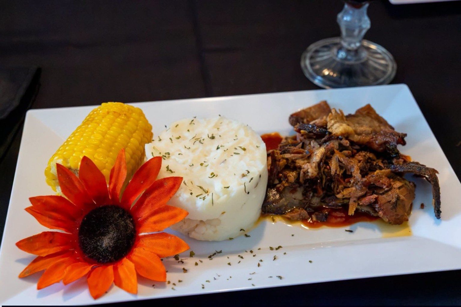 Elegant meal plated for a dining event